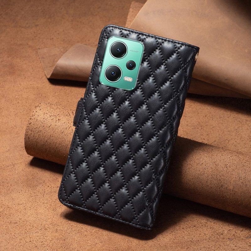 Folio-hoesje voor Xiaomi Redmi Note 12 5G Binfen Kleurstijl Gewatteerd