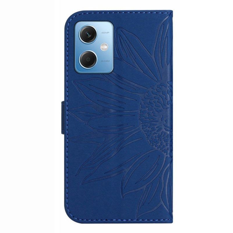 Folio-hoesje voor Xiaomi Redmi Note 12 5G Bloem Met Koord