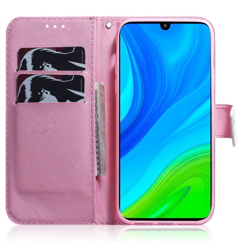 Folio-hoesje voor Xiaomi Redmi Note 12 5G Met Ketting Oude Bandbloem