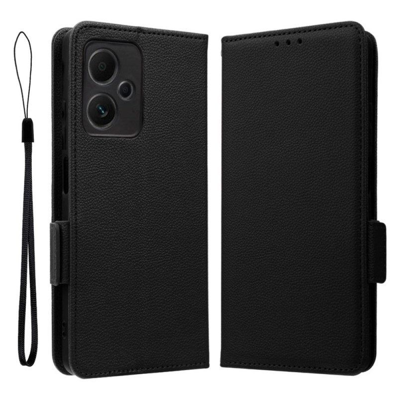 Folio-hoesje voor Xiaomi Redmi Note 12 5G Ultrafijne Lychee-stijl