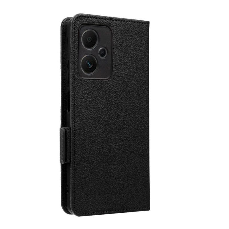 Folio-hoesje voor Xiaomi Redmi Note 12 5G Ultrafijne Lychee-stijl