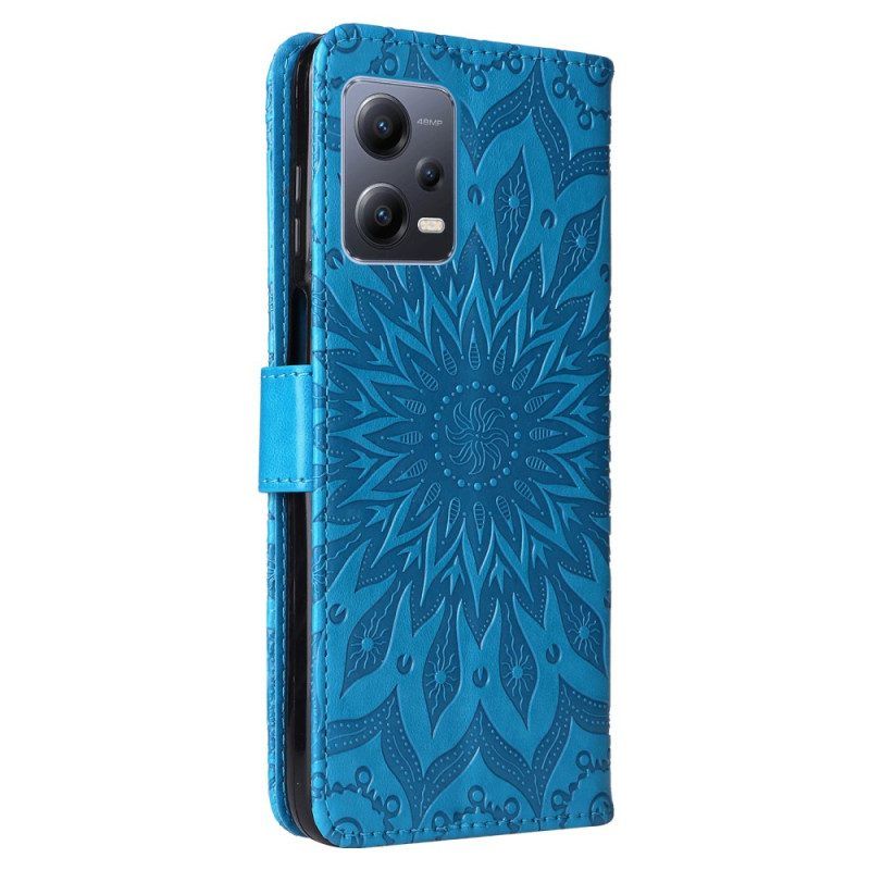 Folio-hoesje voor Xiaomi Redmi Note 12 5G Zon Met Lanyard