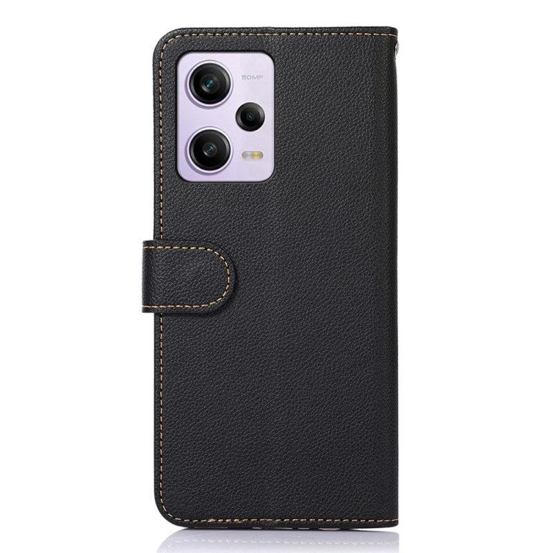 Folio-hoesje voor Xiaomi Redmi Note 12 Pro Lychee-stijl Rfid Khazneh