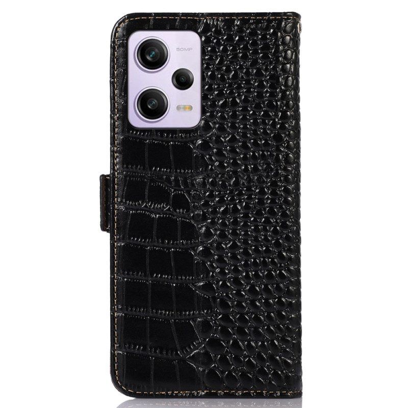 Folio-hoesje voor Xiaomi Redmi Note 12 Pro Rfid In Krokodilstijl