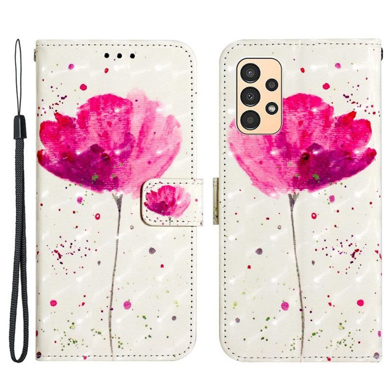 Hoesje Folio-hoesje voor Samsung Galaxy A13 Met Ketting Mat Kunstleer