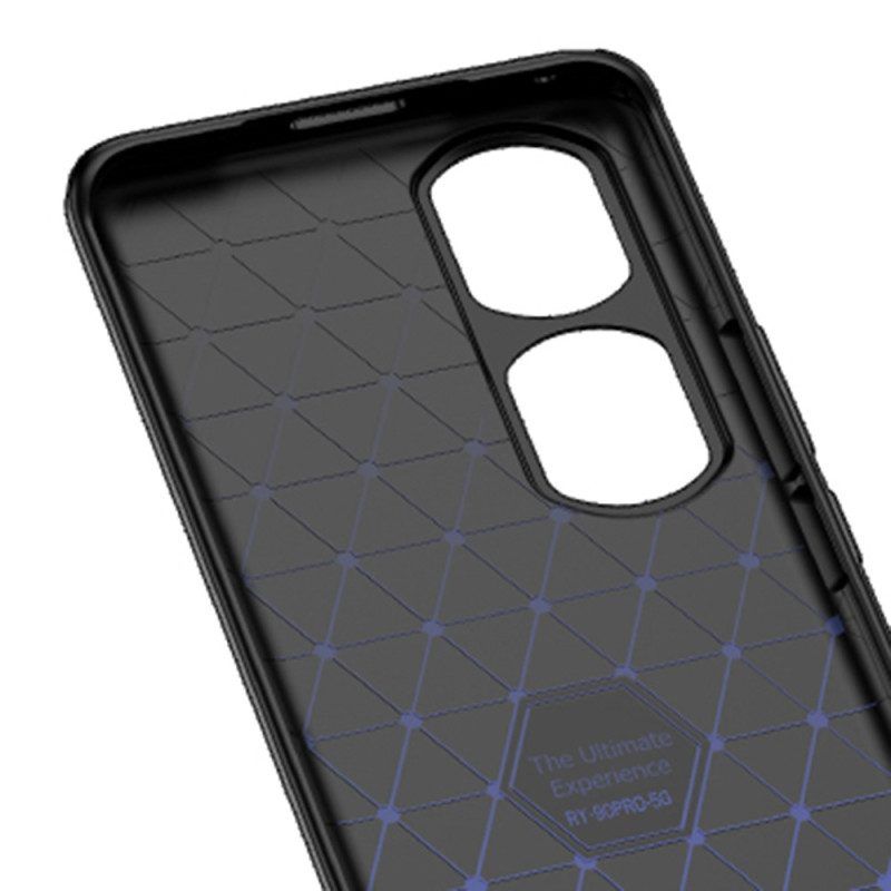 Hoesje voor Honor 90 Pro Dubbele Lijn Litchi Leereffect