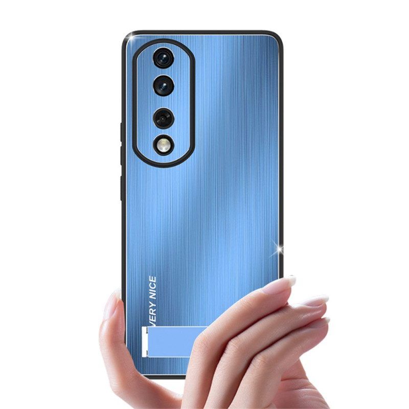 Hoesje voor Honor 90 Pro Geborsteld Aluminium Met Beugel