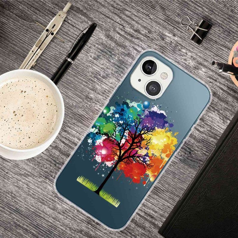 Hoesje voor iPhone 14 Plus Naadloze Aquarel Boom