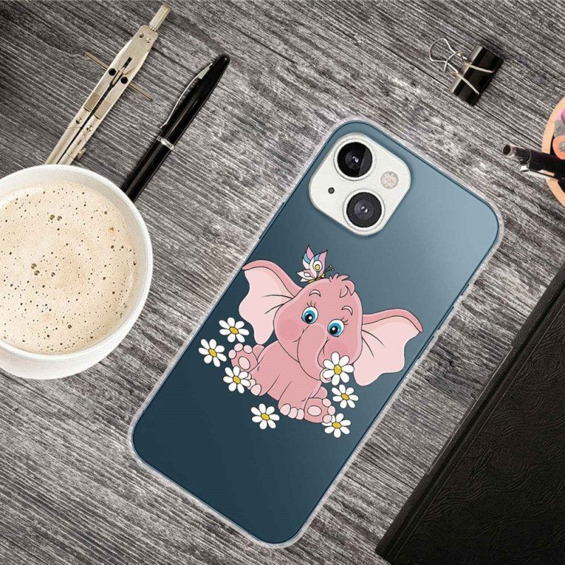 Hoesje voor iPhone 14 Plus Naadloze Roze Olifant