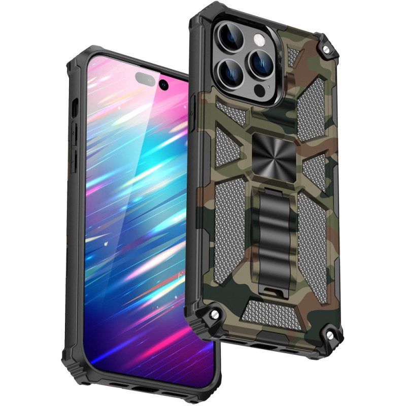 Hoesje voor iPhone 14 Pro Max Camouflage Verwijderbare Ondersteuning