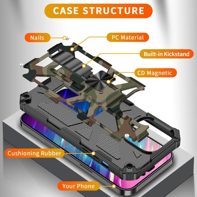 Hoesje voor iPhone 14 Pro Max Camouflage Verwijderbare Ondersteuning