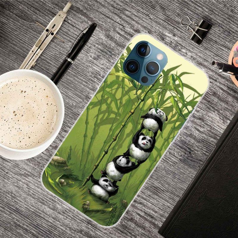 Hoesje voor iPhone 14 Pro Max Stelletje Panda's