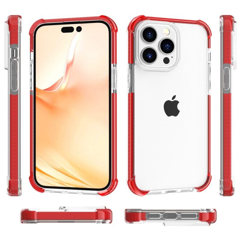 Hoesje voor iPhone 14 Pro Max Transparant Gekleurde Randen