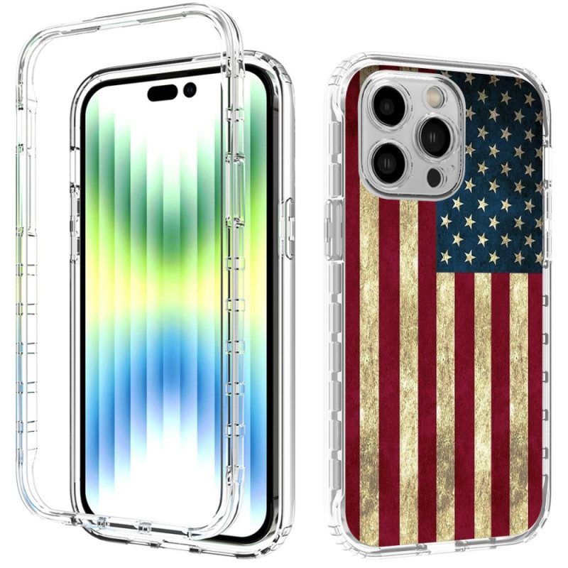 Hoesje voor iPhone 14 Pro Max Verbeterde Amerikaanse Vlag