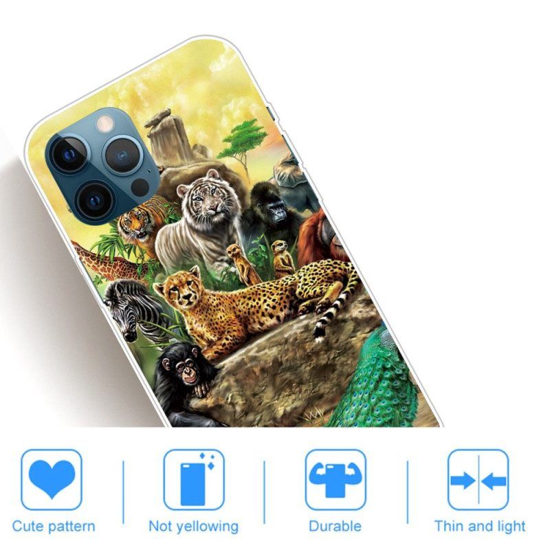 Hoesje voor iPhone 14 Pro Safari-dieren