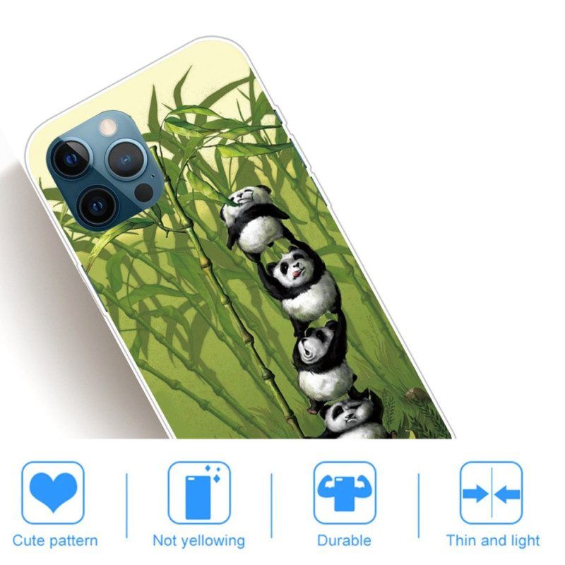 Hoesje voor iPhone 14 Pro Stelletje Panda's