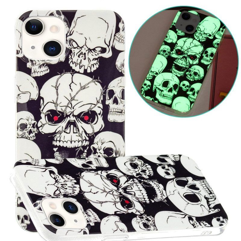 Hoesje voor iPhone 15 Plus Fluorescerende Schedels