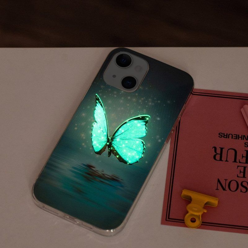 Hoesje voor iPhone 15 Plus Fluorescerende Vlinders