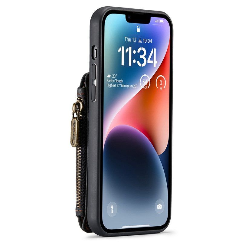 Hoesje voor iPhone 15 Plus Portemonnee Leren Caseme Portemonnee-stijl