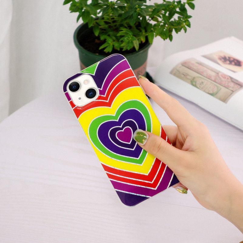 Hoesje voor iPhone 15 Plus Psychedelisch Hart