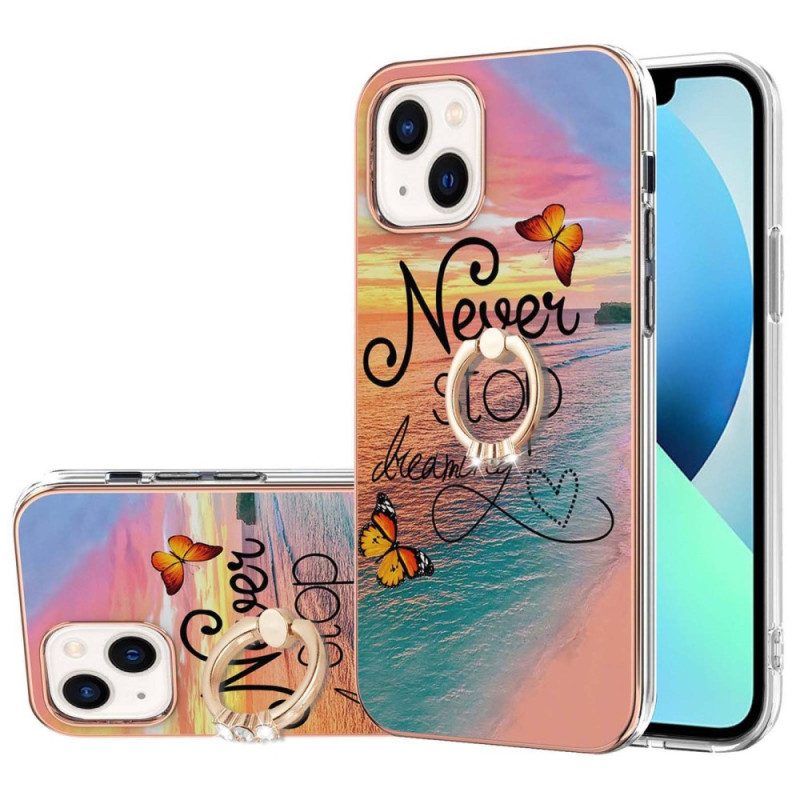 Hoesje voor iPhone 15 Plus Stop Nooit Met Dromen Steunring