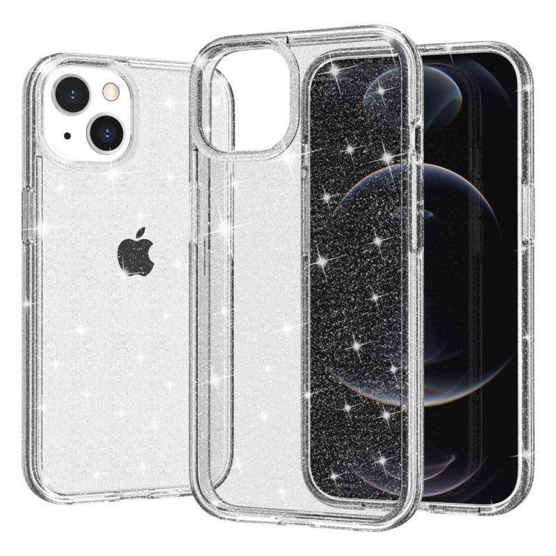 Hoesje voor iPhone 15 Plus Transparante Glitters