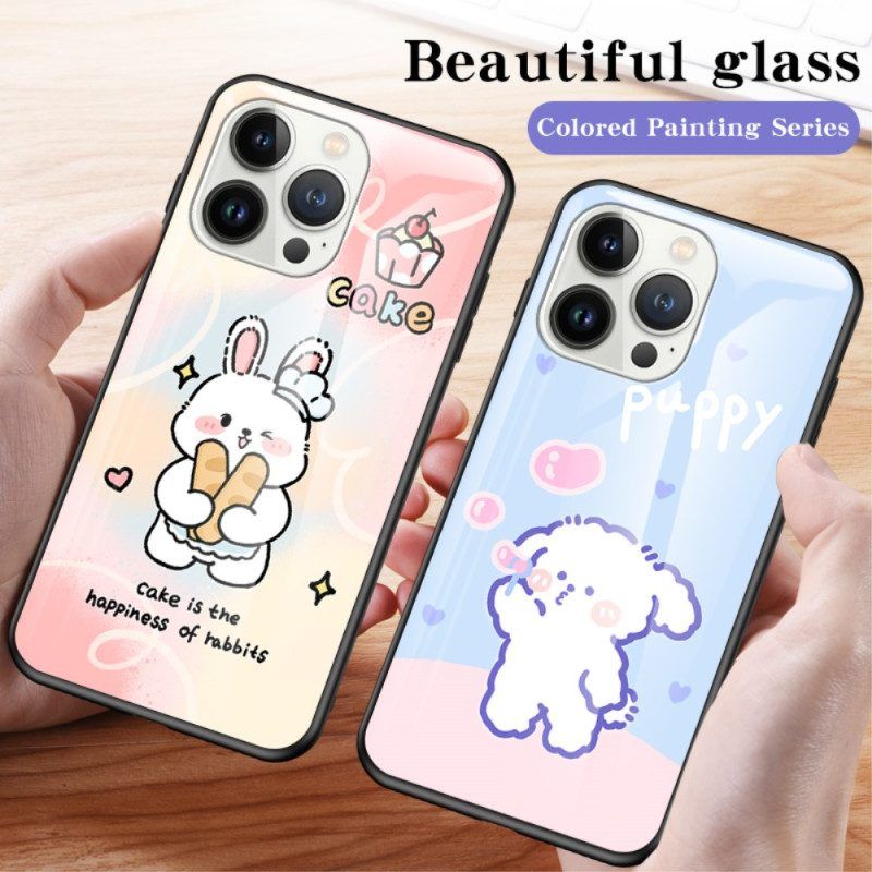 Hoesje voor iPhone 15 Pro Bubble Dog Gehard Glas