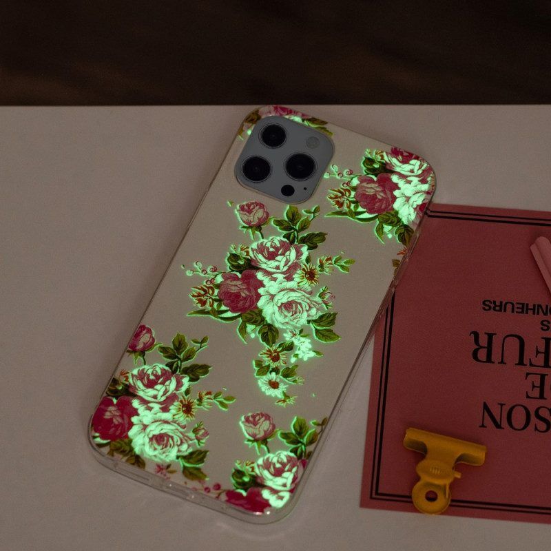 Hoesje voor iPhone 15 Pro Fluorescerende Bloemen