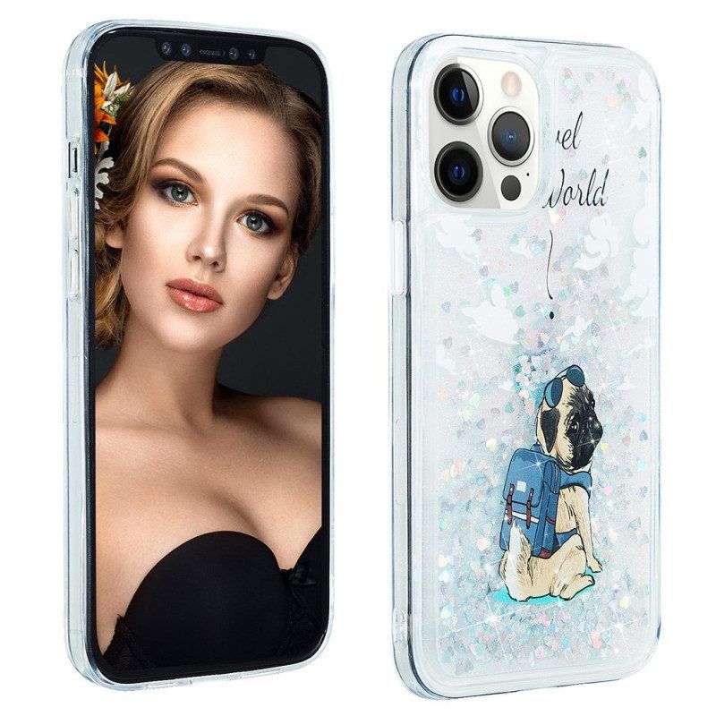 Hoesje voor iPhone 15 Pro Glitterhond