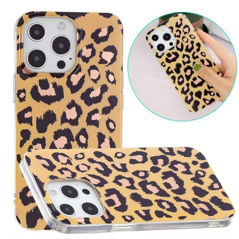 Hoesje voor iPhone 15 Pro Luipaardpatroon