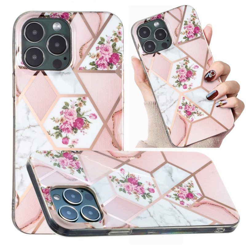 Hoesje voor iPhone 15 Pro Max Bloemenmarmer