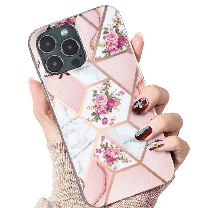 Hoesje voor iPhone 15 Pro Max Bloemenmarmer