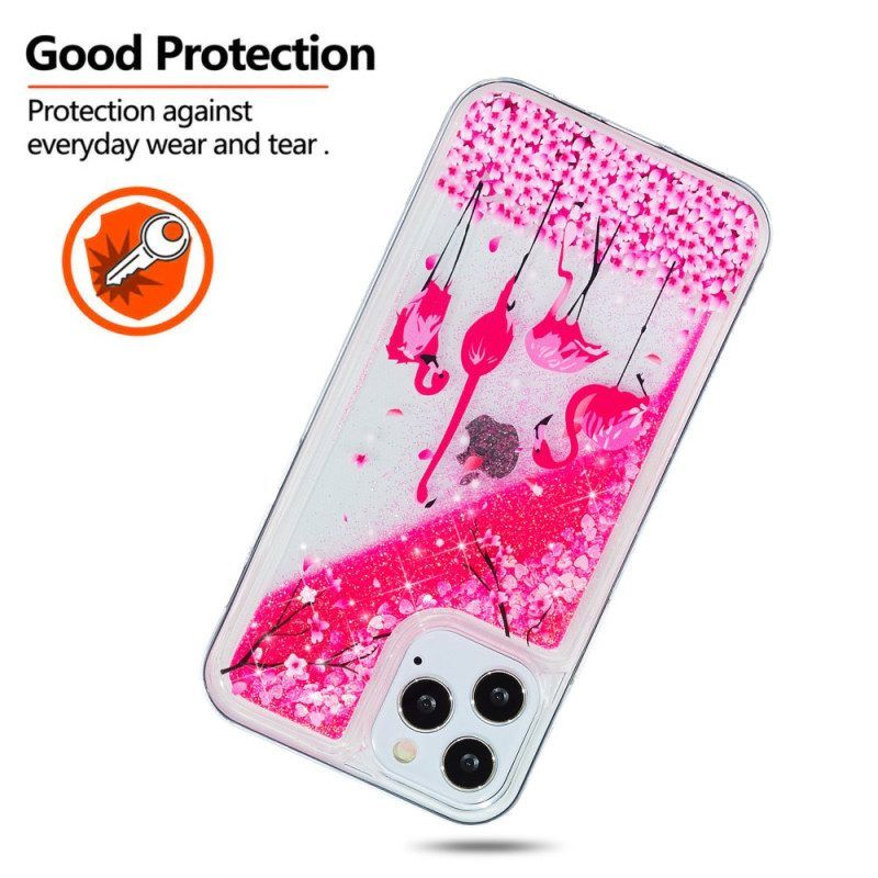 Hoesje voor iPhone 15 Pro Max Flamingoglitter