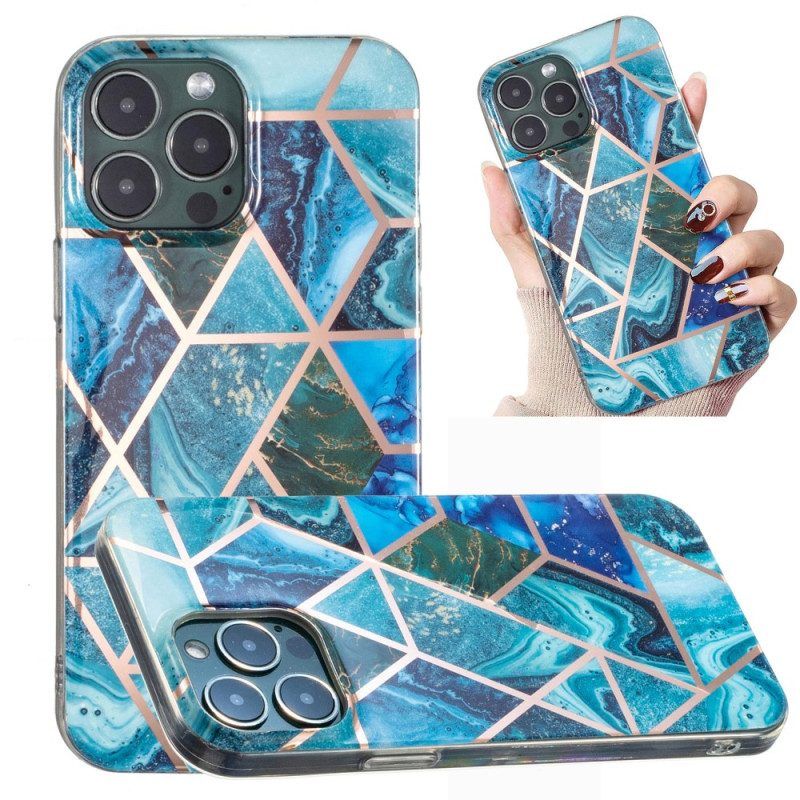 Hoesje voor iPhone 15 Pro Max Geometrisch Marmer