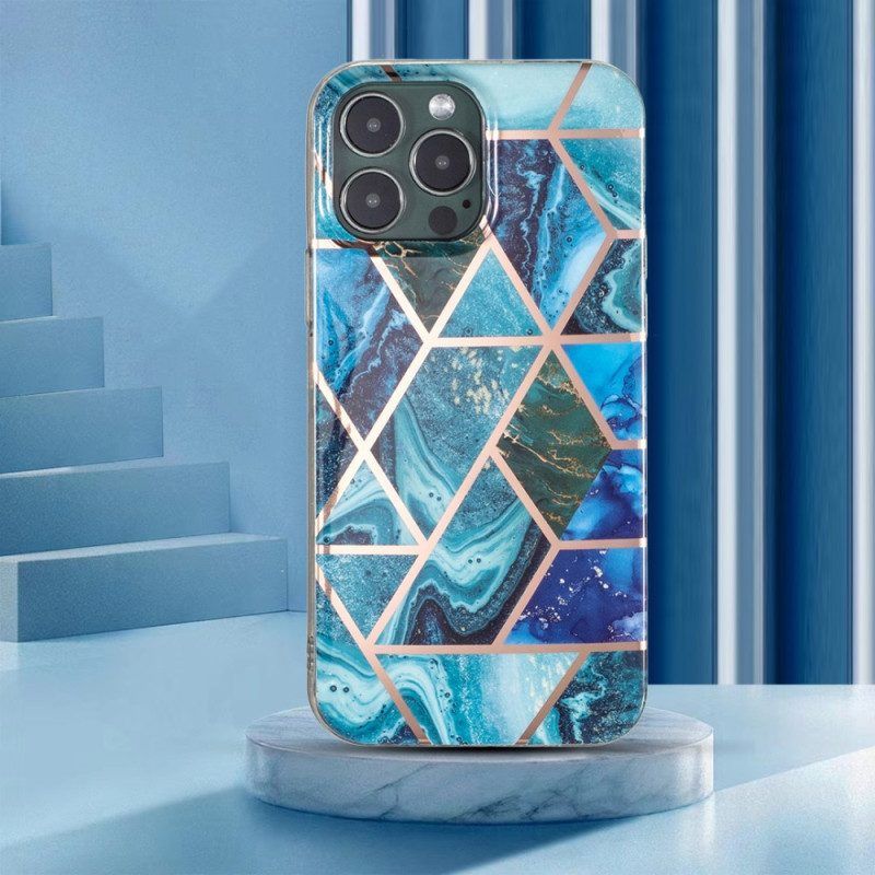 Hoesje voor iPhone 15 Pro Max Geometrisch Marmer