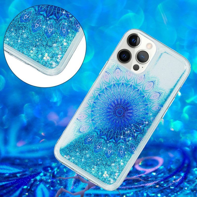 Hoesje voor iPhone 15 Pro Max Mandala-glitter