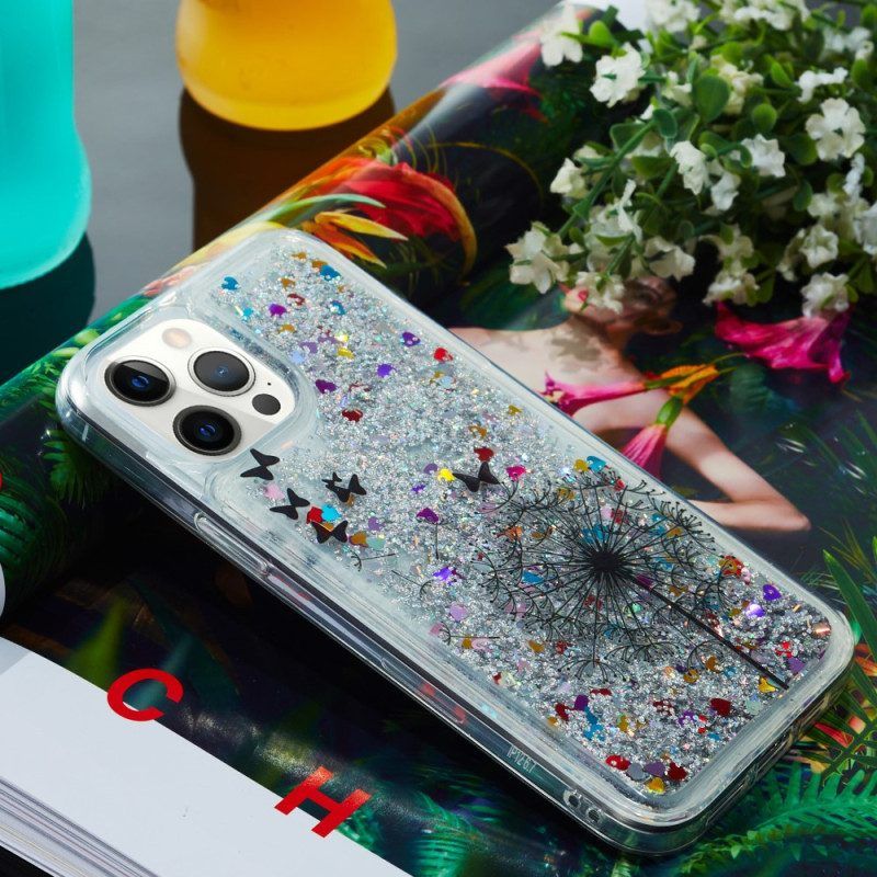 Hoesje voor iPhone 15 Pro Max Paardebloemglitter