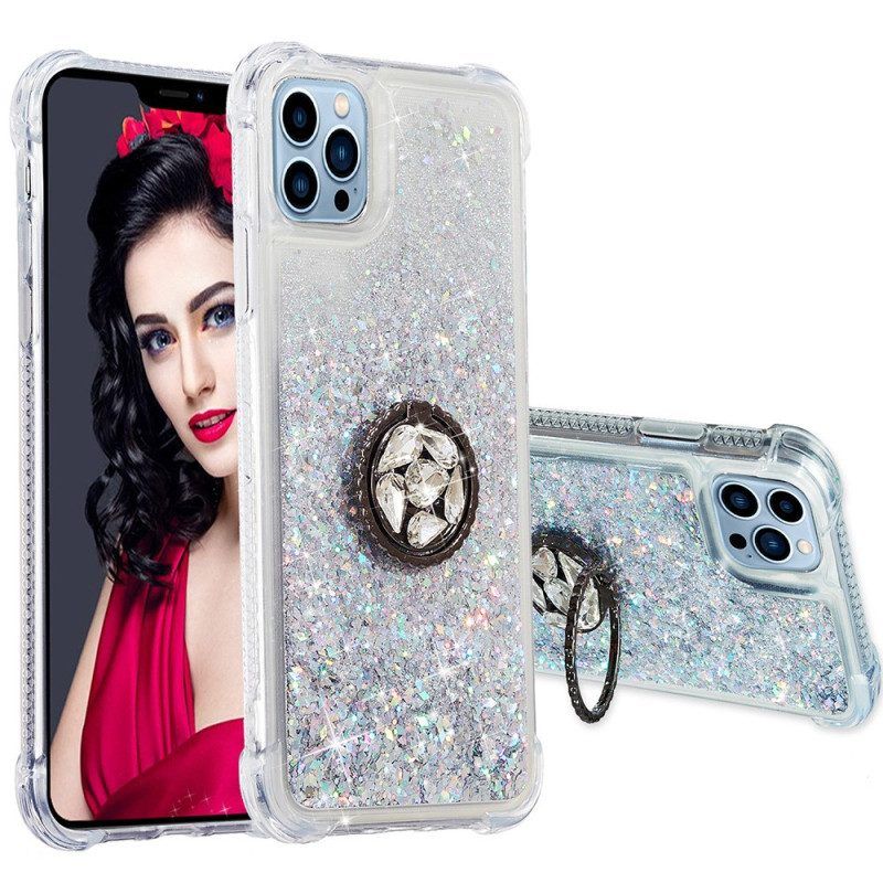 Hoesje voor iPhone 15 Pro Max Pailletten Met Steunring