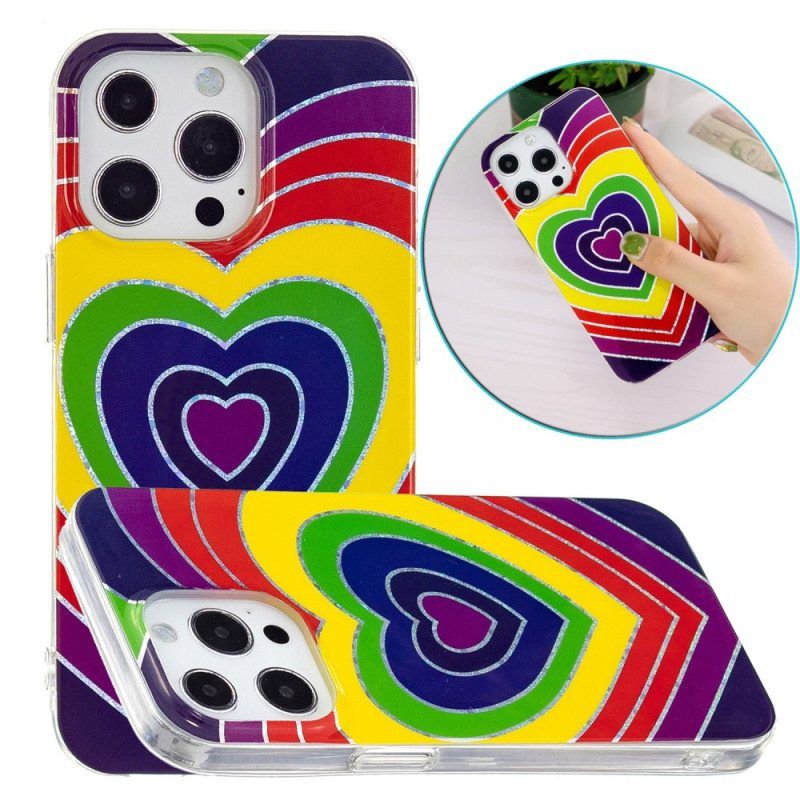 Hoesje voor iPhone 15 Pro Psychedelisch Hart