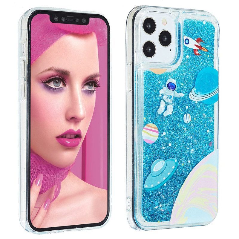 Hoesje voor iPhone 15 Pro Ruimteglitter