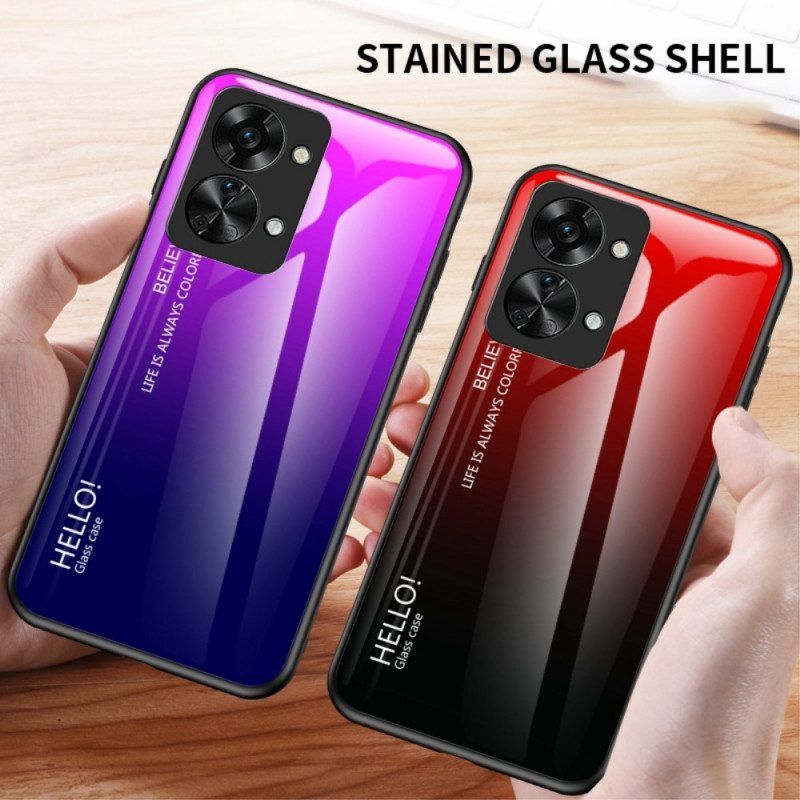 Hoesje voor OnePlus Nord 2T 5G Gehard Glas Hallo