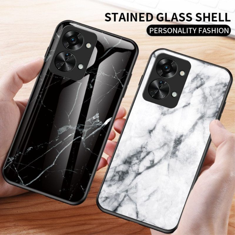 Hoesje voor OnePlus Nord 2T 5G Marmer Gehard Glas