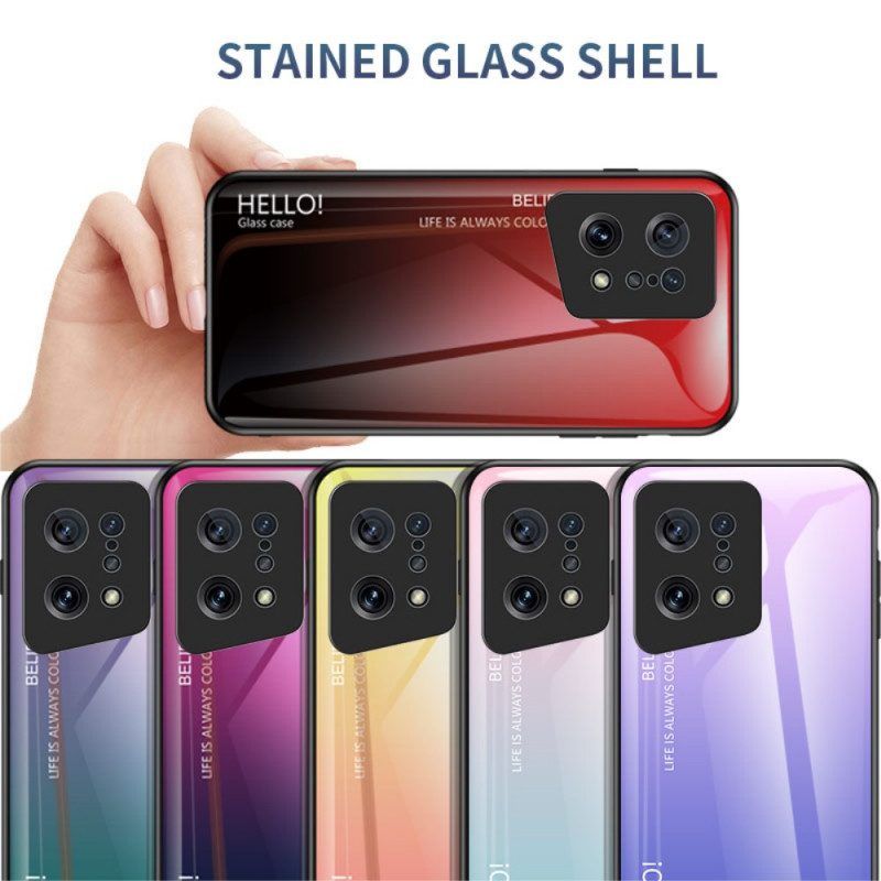 Hoesje voor Oppo Find X5 Gehard Glas Hallo