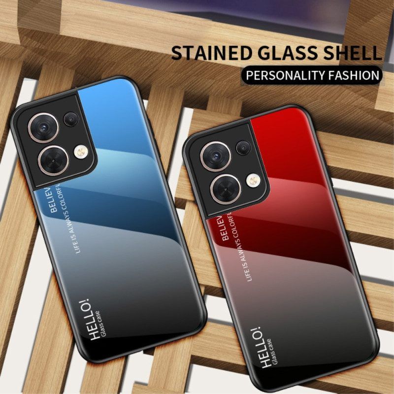 Hoesje voor Oppo Reno 8 Gehard Glas Hallo