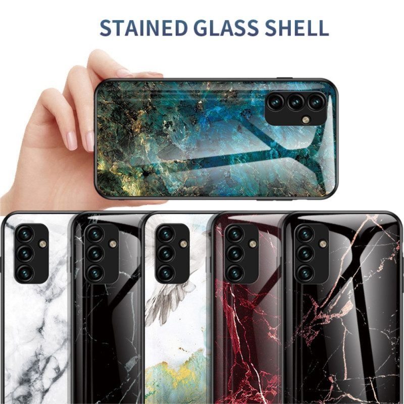 Hoesje voor Samsung Galaxy A14 / A14 5G Marmer Gehard Glas