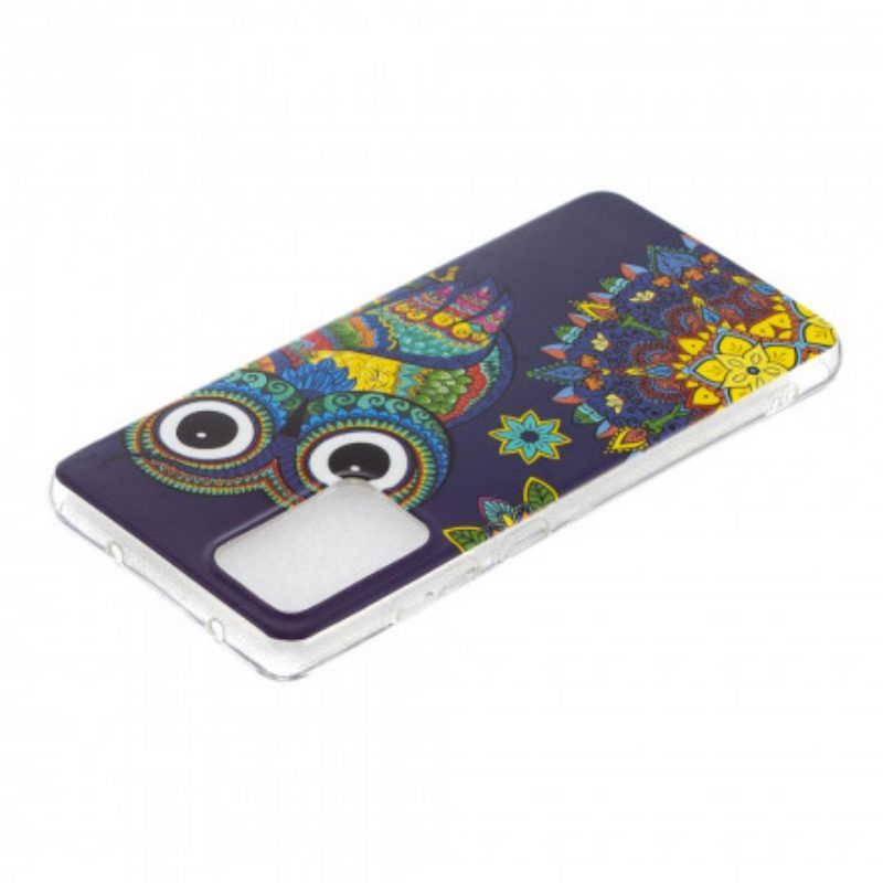 Hoesje voor Samsung Galaxy A52 4G / A52 5G / A52s 5G Fluorescerende Uil Mandala