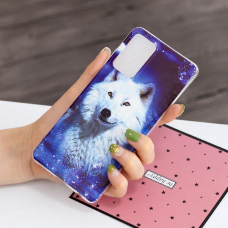 Hoesje voor Samsung Galaxy A52 4G / A52 5G / A52s 5G Fluorescerende Wolf-serie