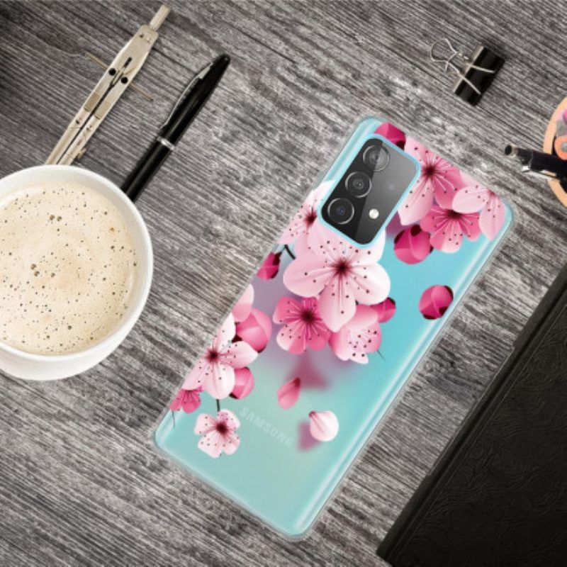 Hoesje voor Samsung Galaxy A52 4G / A52 5G / A52s 5G Kleine Roze Bloemen