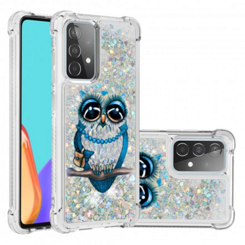 Hoesje voor Samsung Galaxy A52 4G / A52 5G / A52s 5G Miss Uil Pailletten