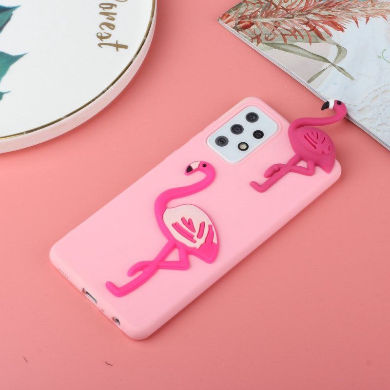 Hoesje voor Samsung Galaxy A53 5G 3d-flamingo